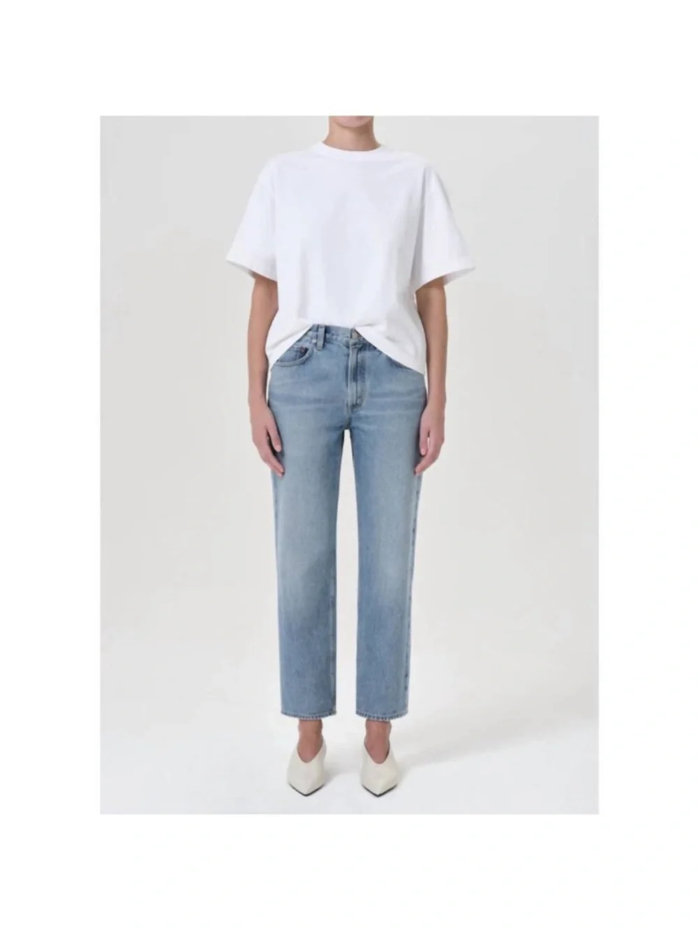 Agolde  Valen Classic Light Blue Straight-Leg Jeans 26 - Picture 4 of 6